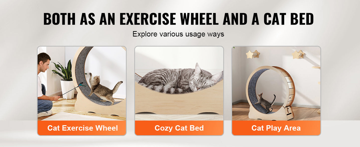 SucceBuy Wooden Cat Exercise Wheel
