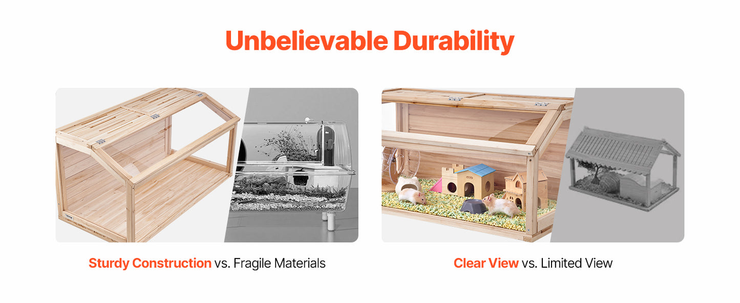 SucceBuy Wooden Hamster Cage 270°