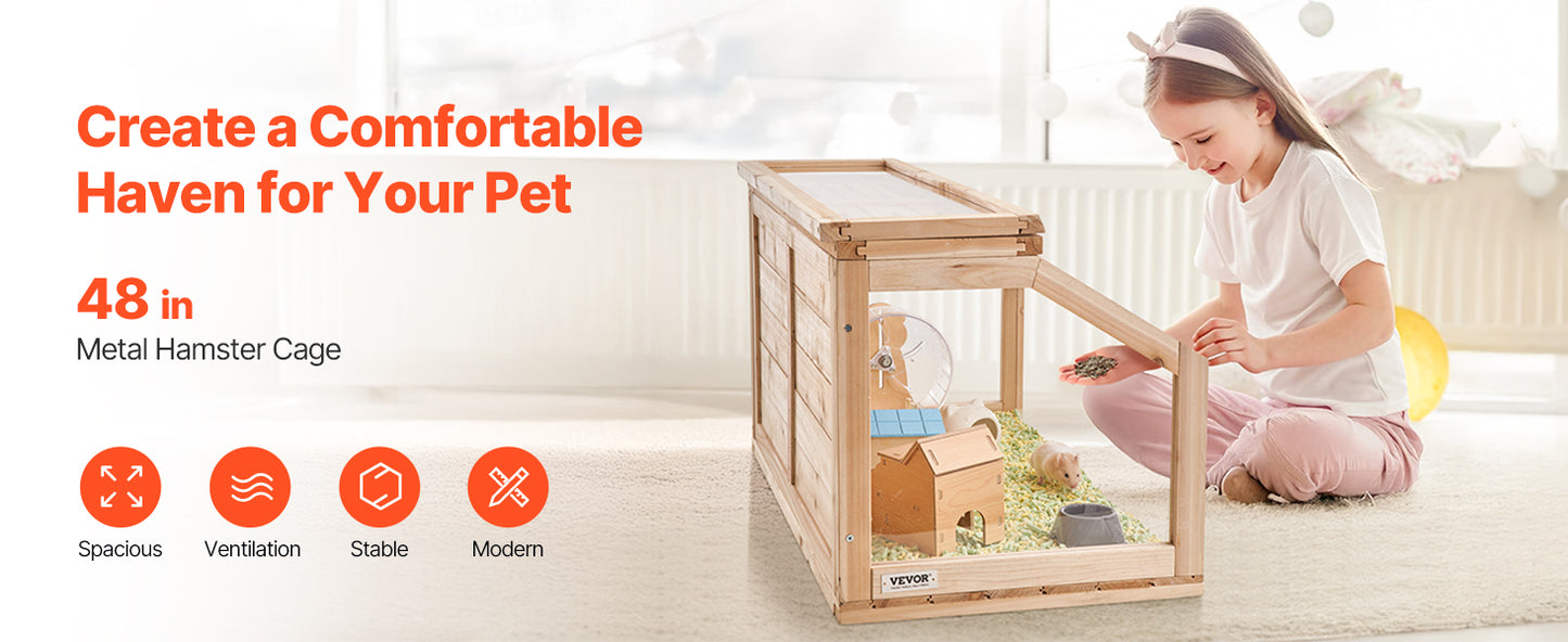 SucceBuy Wooden Hamster Cage 270°